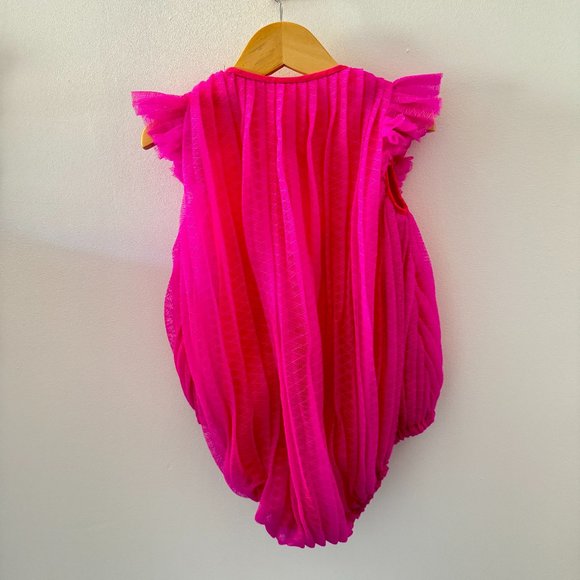 TIA CIBANI FLORENCE PLEATED ROMPER MOJAVE PINK - Picture 2 of 4